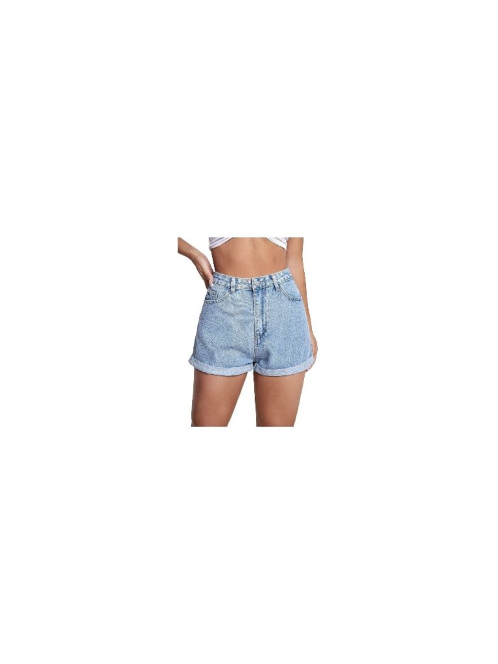 Cotton On Women Rolled Raw High A Line Denim Shorts Size 10 Casual Beach